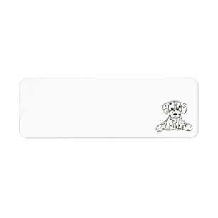 Étiquette Dessin simple de contour de chien en peluche dalma