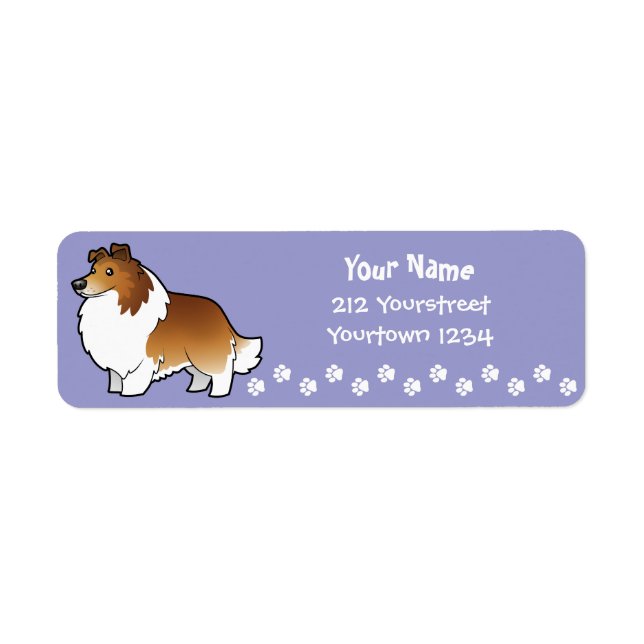 Étiquette Dessin sur Shetland Sheepdog / Collie (Devant)