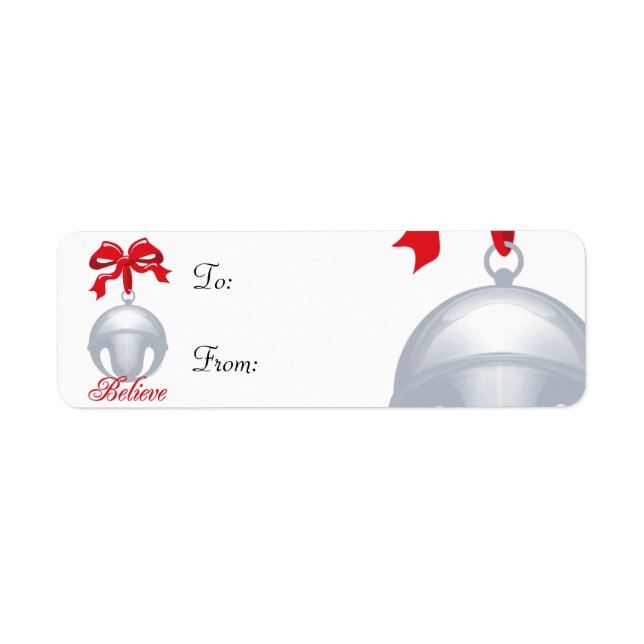 Étiquette d'étiquette cadeau Silver Bell Belift (Devant)
