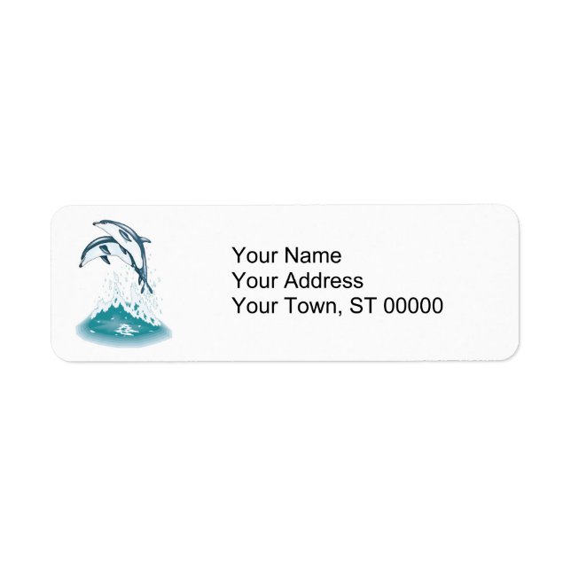 Étiquette deux dauphins sauteurs (Devant)