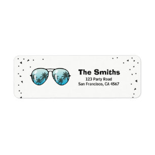 Étiquette Deux Lunettes de soleil Cool Palm Adresse de retou
