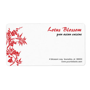 Étiquette d'expédition de fleurs asiatiques