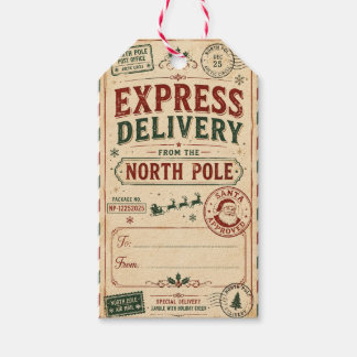 Étiquette d'expédition de l'express du Pôle Nord v