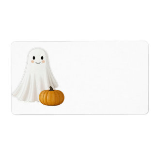 Étiquette d'expédition Halloween visage mignon