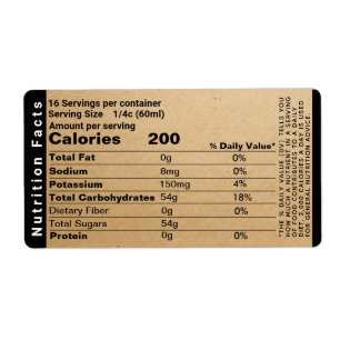 Étiquette d'expédition Kraft Nutrition Facts