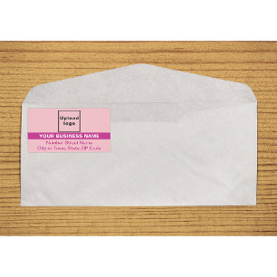 Étiquette d'expédition rose avec nom de marque sur