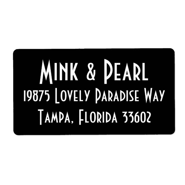 Étiquette d'expédition simple noir & blanc B&W (Devant)