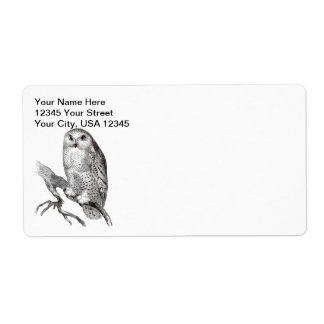 Étiquette d'expédition vintage Snowy Owl