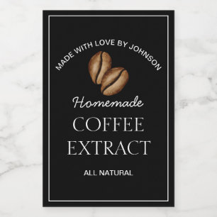 Étiquette d'extraction de café