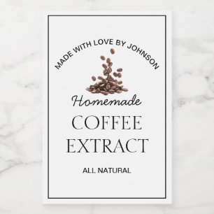 Étiquette d'extraction de café