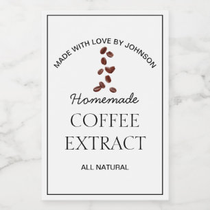 Étiquette d'extraction de café