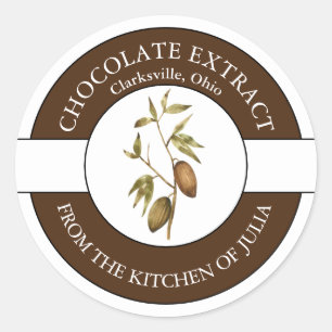 Étiquette d'extraction de chocolat
