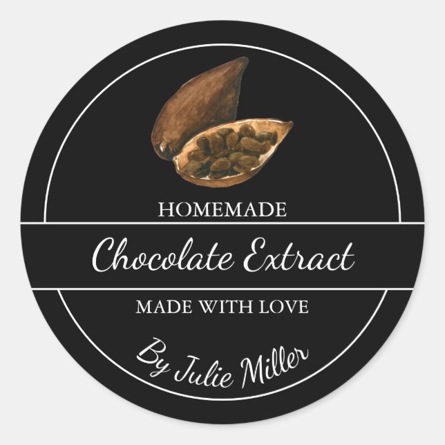 Étiquette d'extraction de chocolat maison simple (Devant)