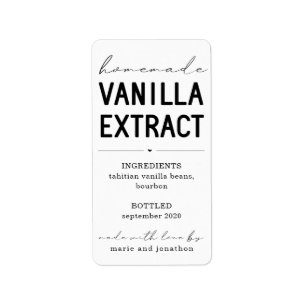 Étiquette d'extraction de vanille maison personnal