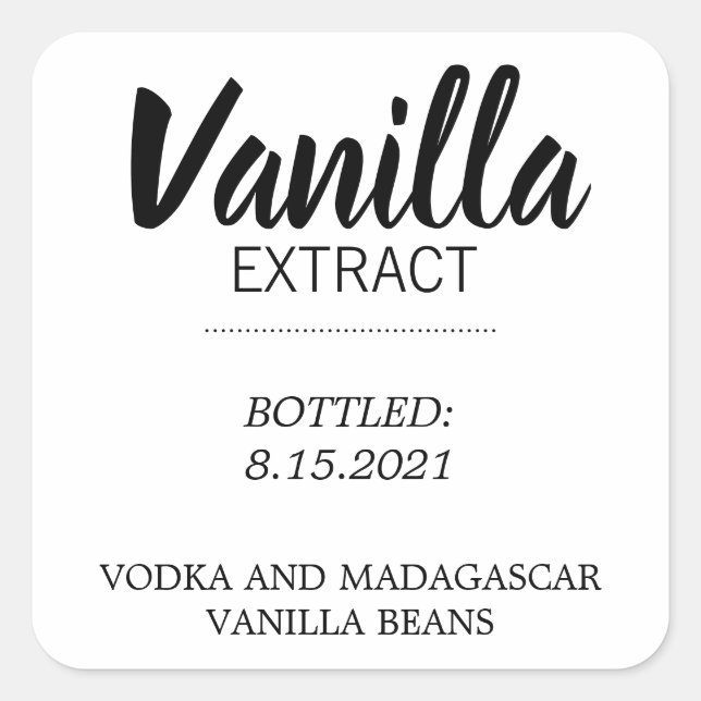 Étiquette d'extraction de vanille personnalisable  (Devant)