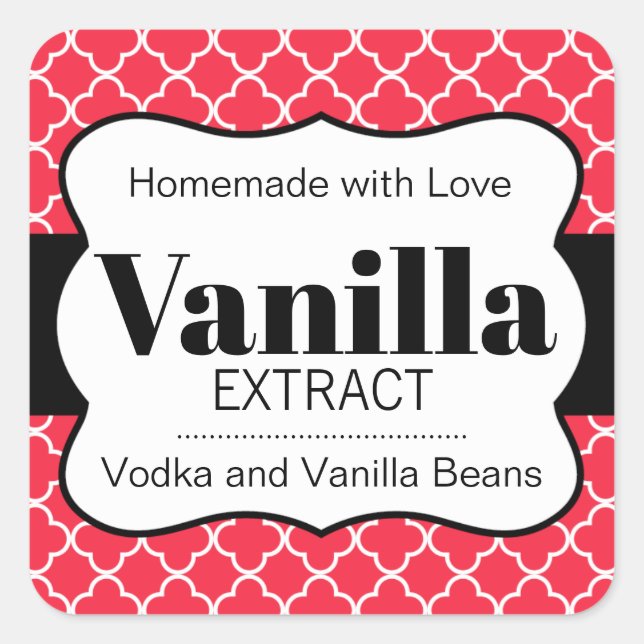 Étiquette d'extraction de vanille personnalisable  (Devant)