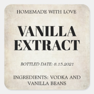 Étiquette d'extraction de vanille personnalisable