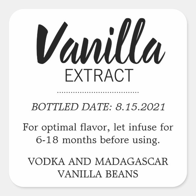 Étiquette d'extraction de vanille personnalisable  (Devant)