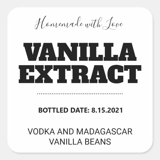 Étiquette d'extraction de vanille personnalisable  (Devant)