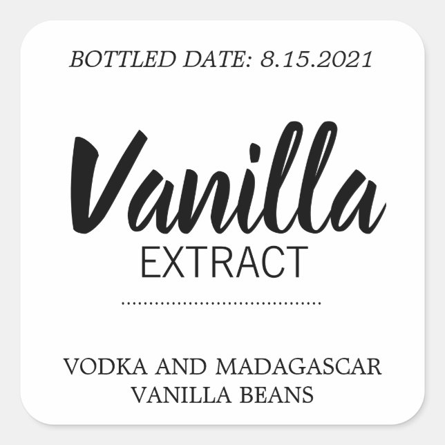 Étiquette d'extraction de vanille personnalisable  (Devant)