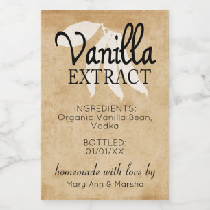 Étiquette d'extraction de vanille personnalisé