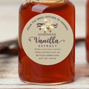 Étiquette d'extraction de vanille personnalisée Kr
