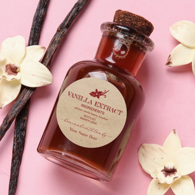Étiquette d'extraction de vanille sur mesure vinta (Créateur téléchargé)