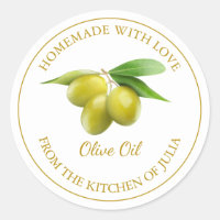 Étiquette d'huile d'olive maison | Blanc