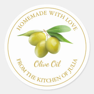 Étiquette d'huile d'olive maison | Blanc