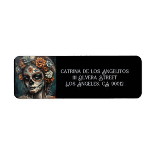 Étiquette Dia de los muertos visage peint, personnalisable