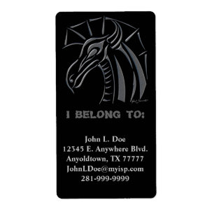 Étiquette d'identification de dragon (argent) en 