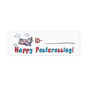 Étiquette d'identification de Postcrossing - air