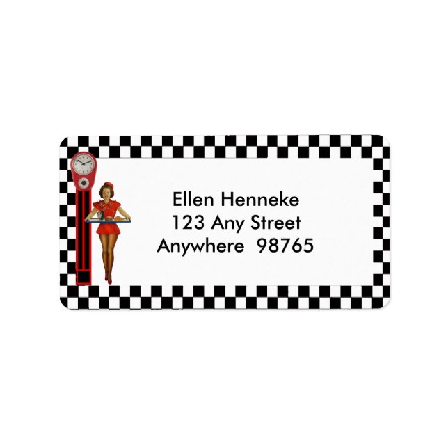 Étiquette Dîner rétro les années 50 (Devant)