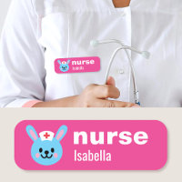 Étiquette d'infirmière à nom personnalisé, lapin r