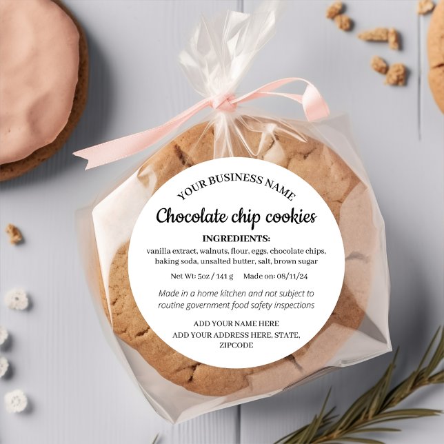 Étiquette d'ingrédient de produits maison simples (Créateur téléchargé)