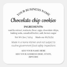 Étiquette d'ingrédient de produits maison simples