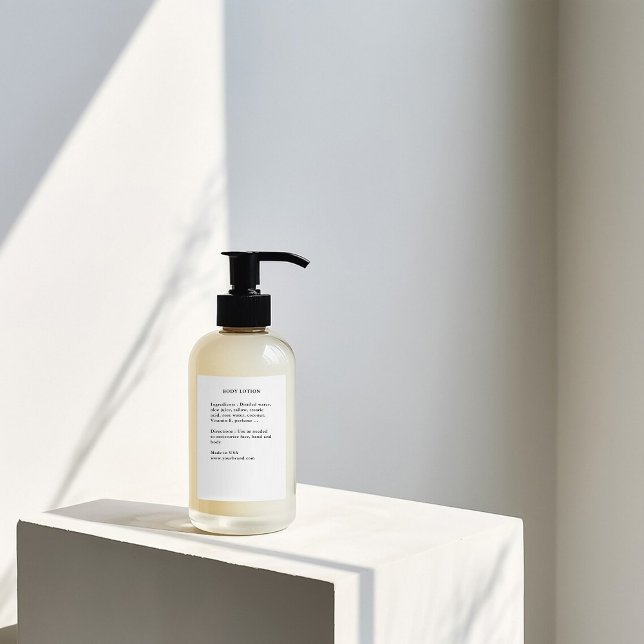 Étiquette d'ingrédients des produits de soins de l (Créateur téléchargé)