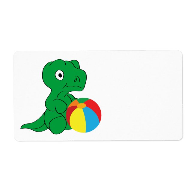Étiquette Dino et ball (Devant)
