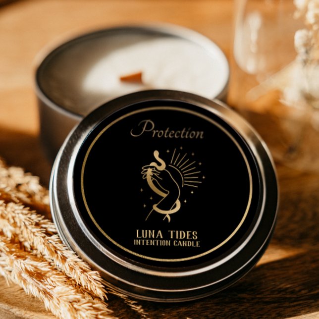 Étiquette d'intention de protection Noir et Or (Créateur téléchargé)