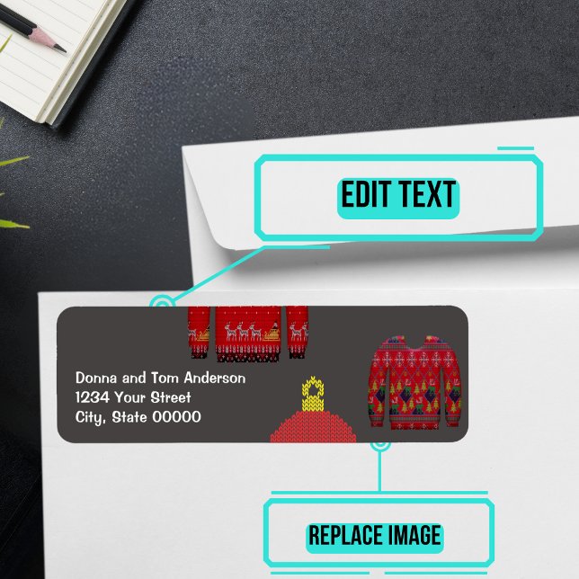 Étiquette d'invitation de fête de vacances moche (Please enjoy our design and see the others in the collection.)