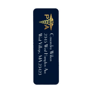 Étiquette Diplômé Assistant de Médecine AM Bleu Nuit Or