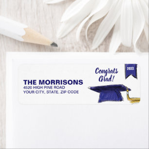 Étiquette Diplôme Bleu Gold Diplôme d'or 20XX Personnalis