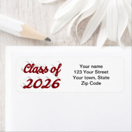 Étiquette Diplômé de 2026 graduation en écriture bourguignon