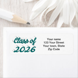 Étiquette Diplômé de la promotion 2026 avec script vert