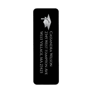 Étiquette Diplômé Noir et Argent