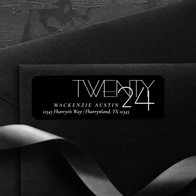 Étiquette Diplôme simple | Modern Grad Adresse de retour (Créateur téléchargé)