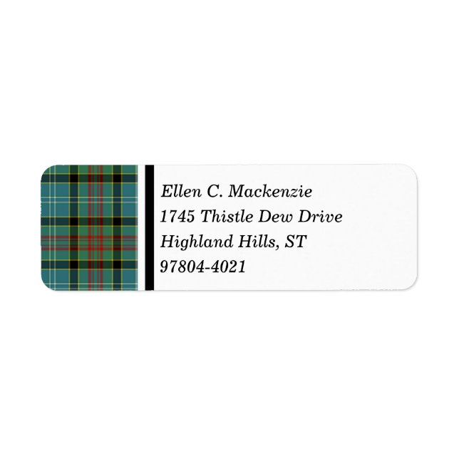 Étiquette District de Paisley Scotland Tartan (Devant)