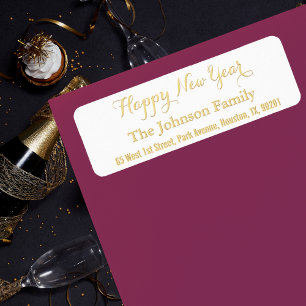Étiquette do-it-yourself Faux Gold Personnalisé Bonne Année 