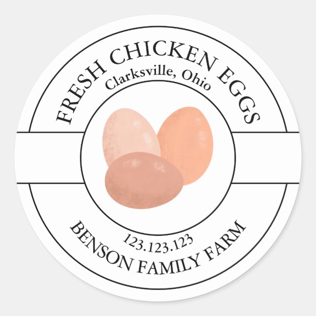 Étiquette d'oeufs de poulet frais (Devant)