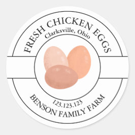Étiquette d'oeufs de poulet frais